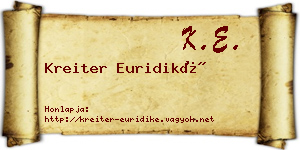 Kreiter Euridiké névjegykártya